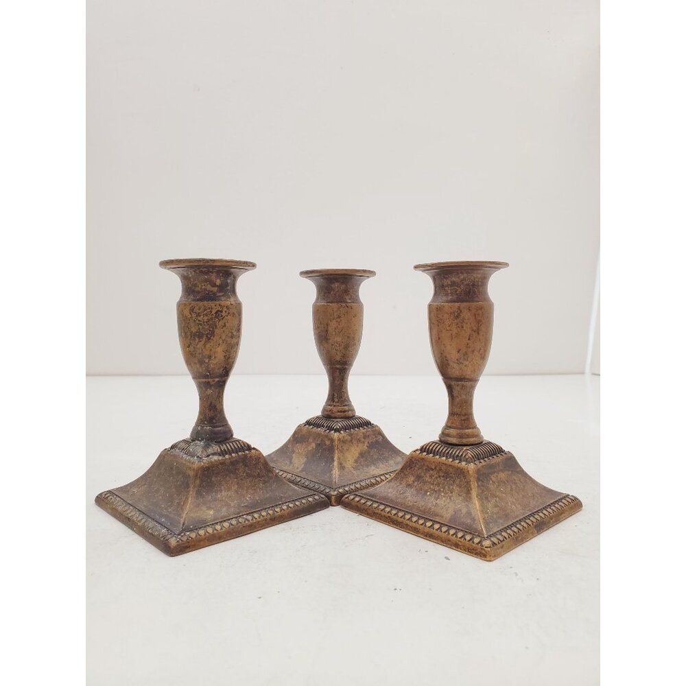 Vintage Brass Candlesticks -, Solid Brass Candle Holders, Sold together , Brass